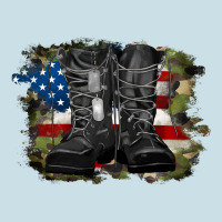 American Flag With Army Boots Ladies Tee | Teevron