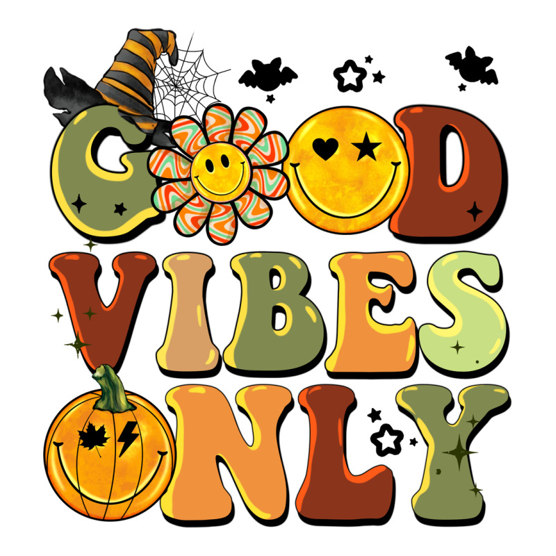 Halloween Good Vibes Only Long Sleeve Tee by BarkalooDesign | Teevron