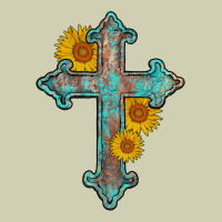 Turquoise Sunflower Cross Heavy Core Tee | Teevron