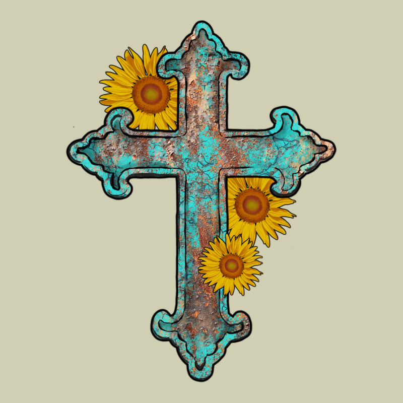 Turquoise Sunflower Cross Heavy Core Tee by AdoDesignShop | Teevron
