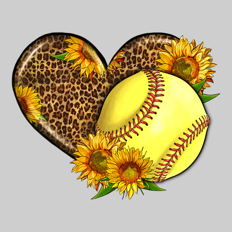 Softball Heart With Sunflowers Premium Tee by LillyAllenDesigns | Teevron