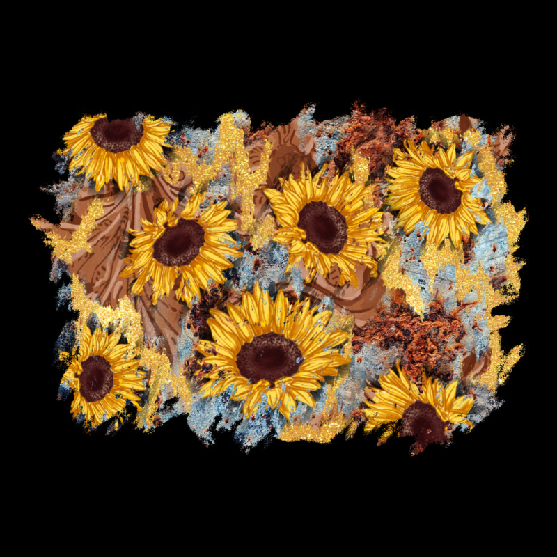 Sunflower Glitter Leather Background Ladies Tee by AdoDesignShop | Teevron