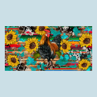 Western Coop Animals Rooster Sunflowers Cowhide Wooden Serape Glitter Ladies Tee | Teevron