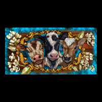 Western Cow Turquoise’s White Flowers License Plate Template Premium Tee | Teevron