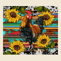 Western Coop Animals Rooster Sunflowers Cowhide Wooden Serape Glitter Ladies Tee | Teevron