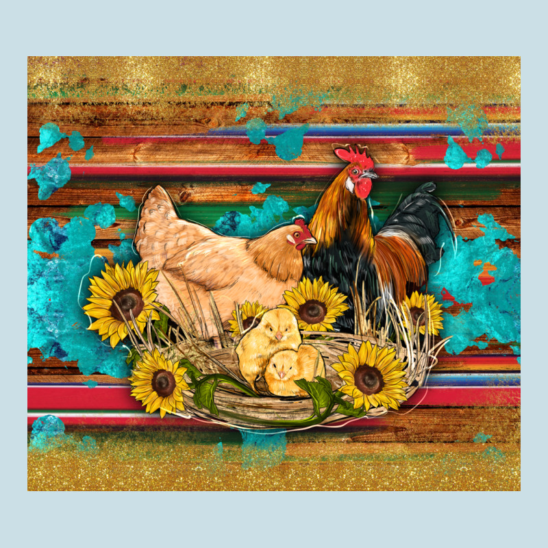 Western Coop Animals Farm Chicken Chick Rooster Sunflowers Wooden Sera Ladies Tee by Artiststas | Teevron