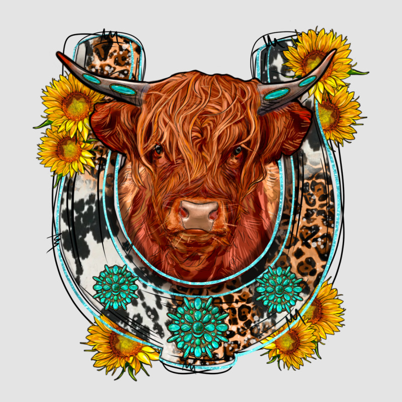 Western Leopard Cowhide Cow Horseshoe Premium Sweatshirt by OliviaCreatesArt | Teevron