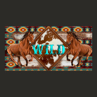 Aztec Horses And Wild With Cowhide License Plate Template Heavy Core Tee | Teevron