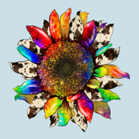Tie Dye Sunflower With Cowhide Ladies Tee | Teevron