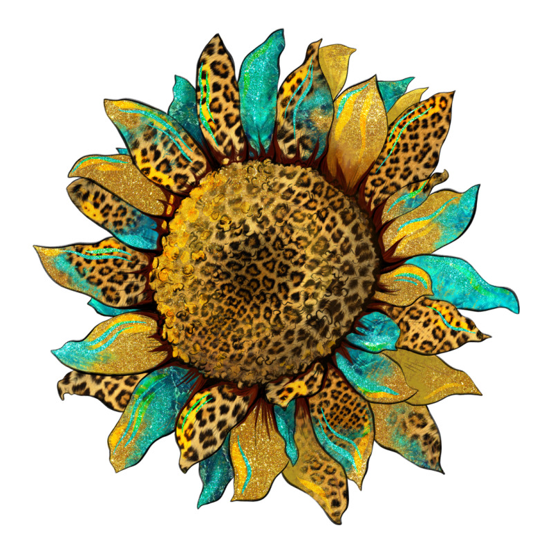 Sunflower With Leopard And Turquoise Ladies Tee by Artiststas | Teevron