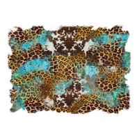 western leopards and turquoise with cowhide background | Teevron