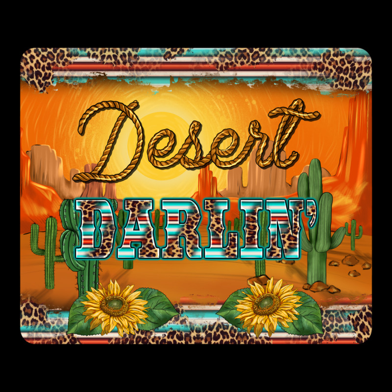 Western Desert Darlin Sunset Serape Leopard Sunflowers Mousepad Premium Tee by BarkalooDesign | Teevron