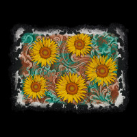 Leather Sunflower Background Ladies Tee | Teevron