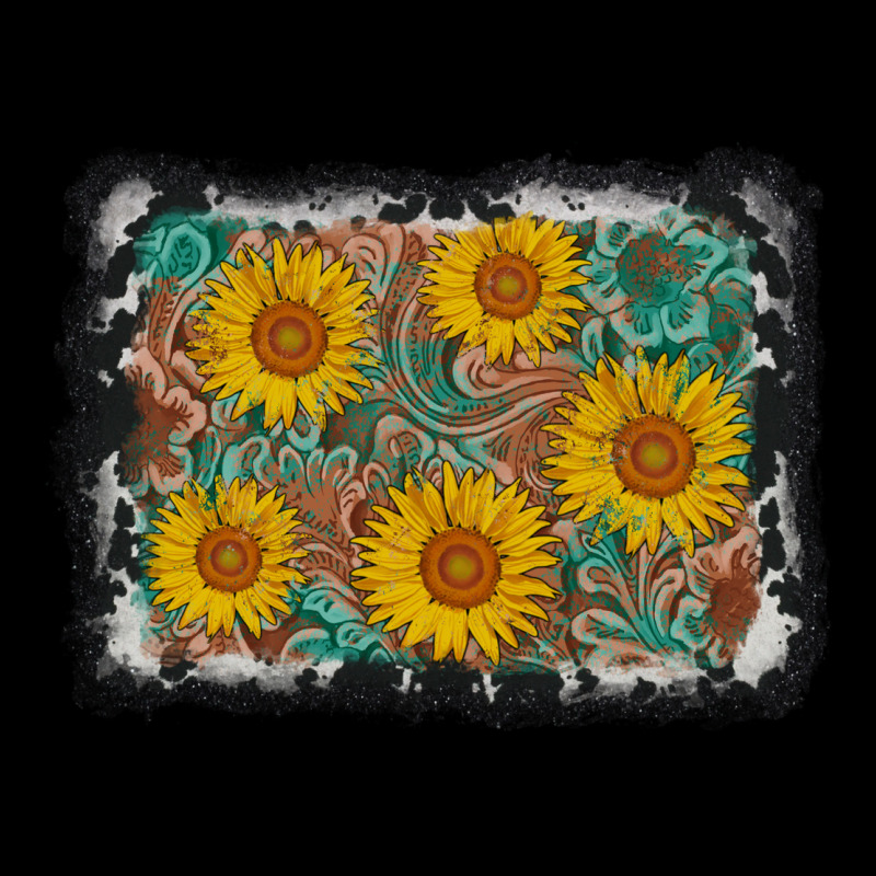 Leather Sunflower Background Ladies Tee by AdoDesignShop | Teevron