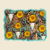 Cow Skull Sunflower Background Ladies Tee | Teevron