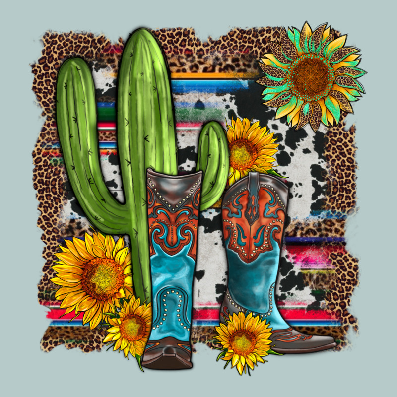 Western Cactus With Cowboy Boots And Sunflowers Heavy Core Tee by Artiststas | Teevron