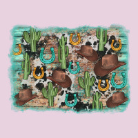 Cactus Cowboy Hat Background Ladies Tee | Teevron
