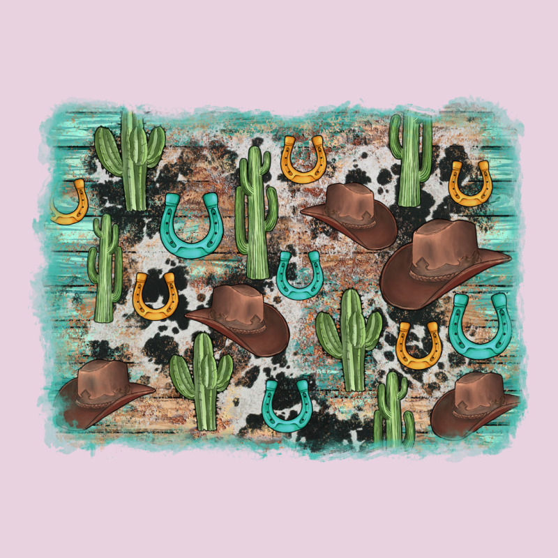 Cactus Cowboy Hat Background Ladies Tee by AdoDesignShop | Teevron
