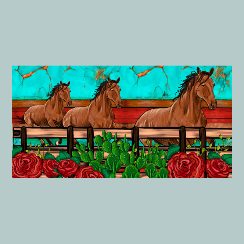 Horses Roses Ann Cactuses License Plate Heavy Core Tee by Artiststas | Teevron