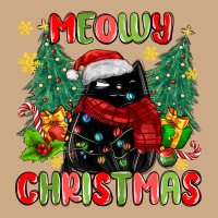 Meowy Christmas Black Cat Vintage Hoodie | Teevron