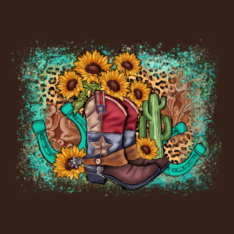 Cowboy Boots Sunflower Heavy Core Tee by AdoDesignShop | Teevron
