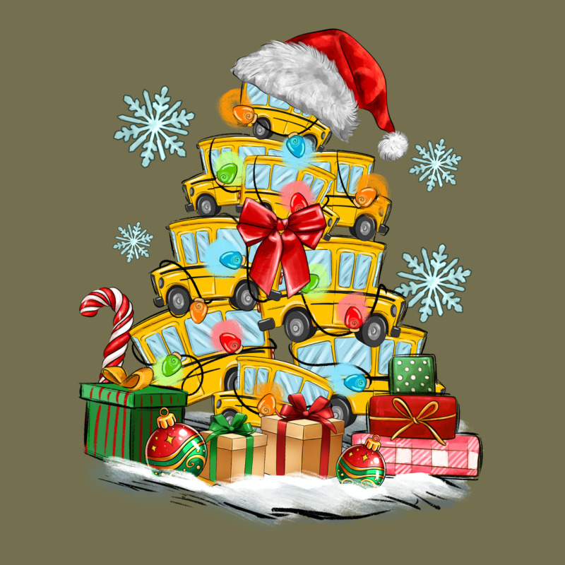 Christmas Tree With School Bus Vintage Hoodie by MaliasSmallBusiness | Teevron