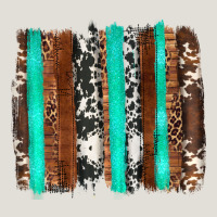 Western Cowhide Wood And Turquoise Glitter Brushstrokes Heavy Core Tee | Teevron
