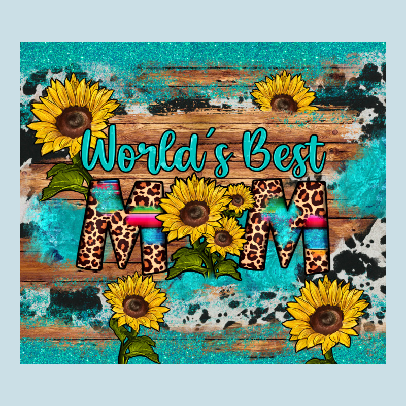 World's Best Mom Sunflower Leopard Cowhide Ladies Tee by Artiststas | Teevron