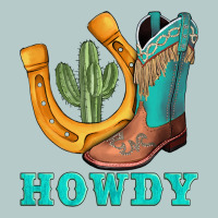 Howdy Turquoise Cowboy Boots Horseshoe Heavy Core Tee | Teevron