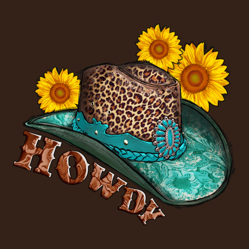 Howdy Leopard Tooled Leather Hat Heavy Core Tee by AdoDesignShop | Teevron