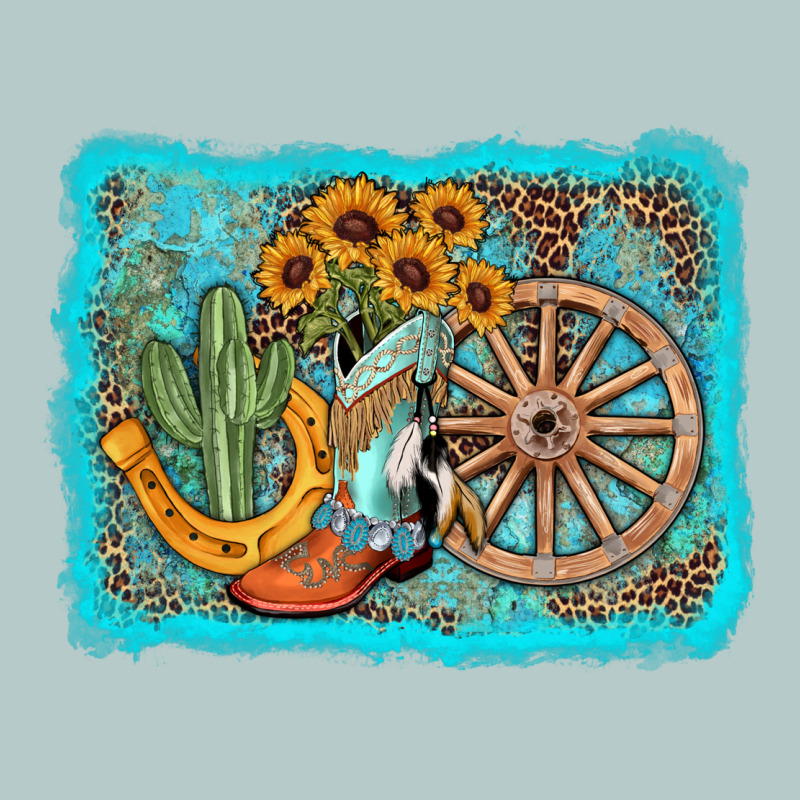 Western Wooden Wheel Cowboy Boots Heavy Core Tee by AdoDesignShop | Teevron