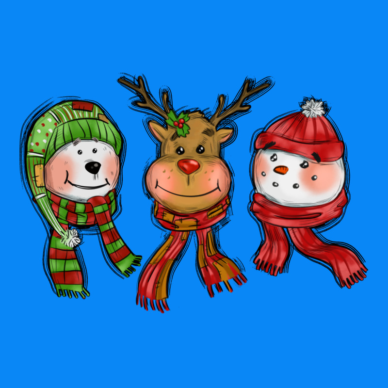 Christmas Reindeer Polar Bear Snowman Zipper Hoodie by CowGirlArtShop | Teevron