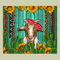 Goat With Sunflower And Cactus Heavy Core Tee | Teevron