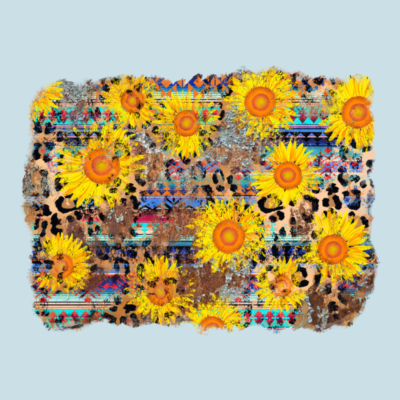 Aztec Sunflower Leopard Background Ladies Tee by AdoDesignShop | Teevron