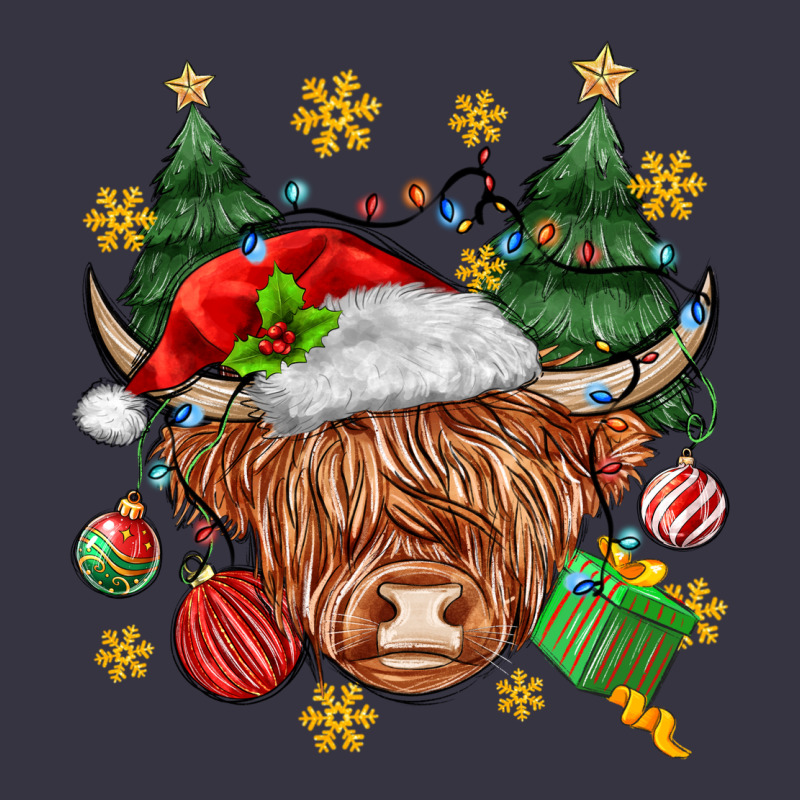 Christmas Highland Cow Vintage Hoodie by MaliasSmallBusiness | Teevron