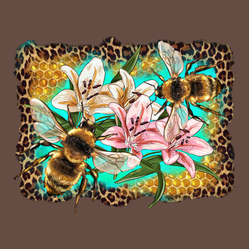 Bees And Lilies With Leopard Long Sleeve Tee by Artiststas | Teevron