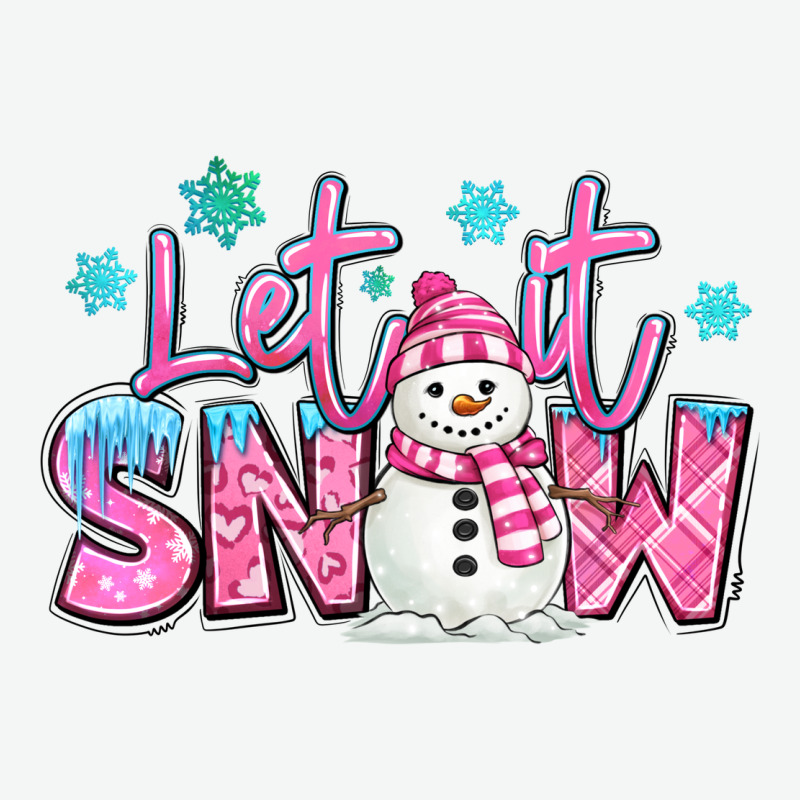 Let It Snow Pink Christmas Snowman Urban Heavy Tee by MaliasSmallBusiness | Teevron