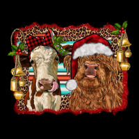 Christmas Heifer And Highland Cow With Serape Background Long Sleeve Tee | Teevron