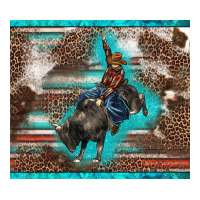 Western Rodeo Bullfighter Serape Leopards Turquoise's Gliterrs Premium Tee | Teevron