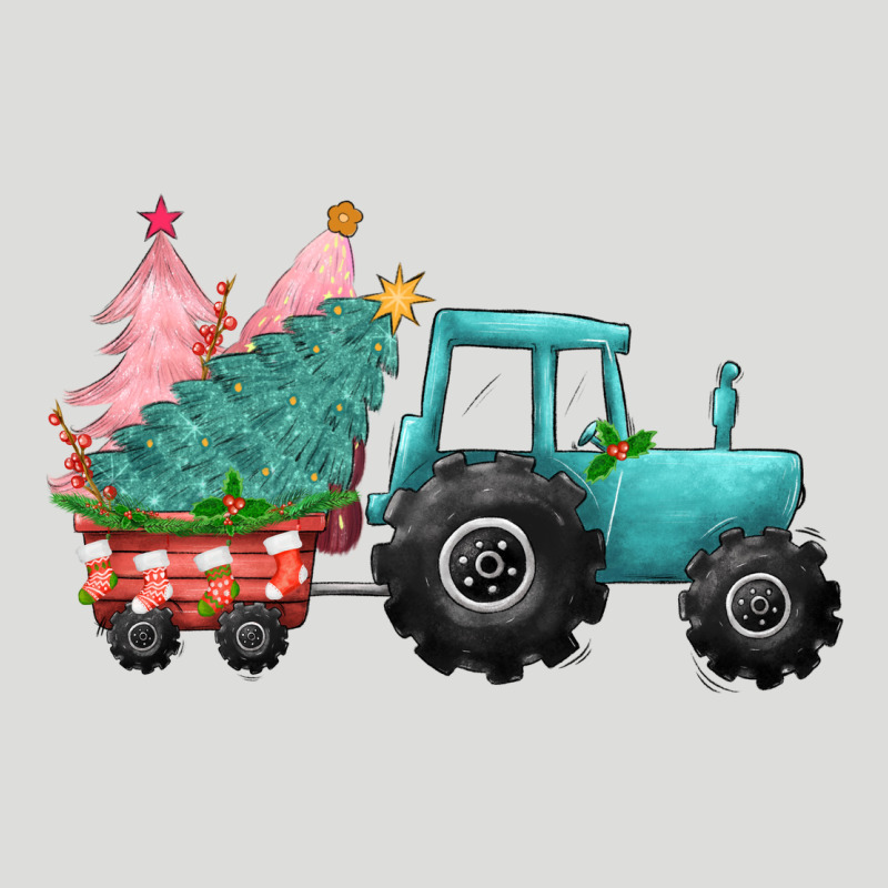 Christmas Tree Tractor Zipper Hoodie by CowGirlArtShop | Teevron