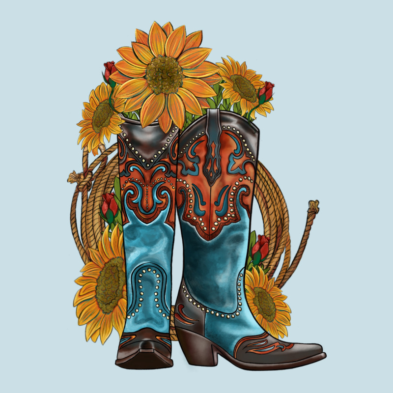 Western Boots With Sunflowers Ladies Tee by Artiststas | Teevron