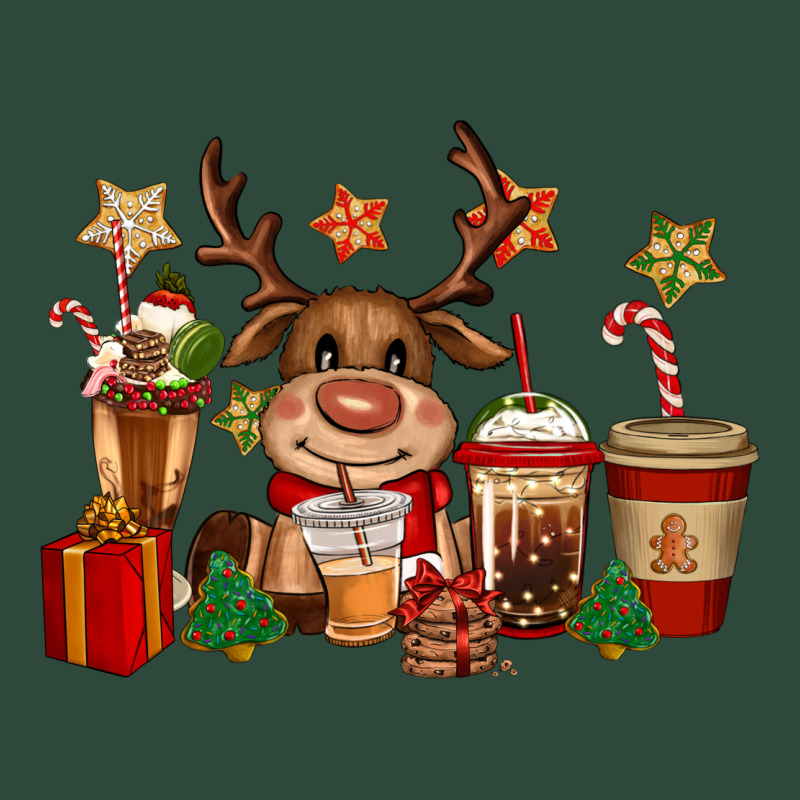 Reindeer Coffe Cups Christmas Zipper Hoodie by CowGirlArtShop | Teevron