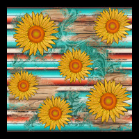 Sunflower Wood Serape  Leather Seamless Ladies Tee | Teevron