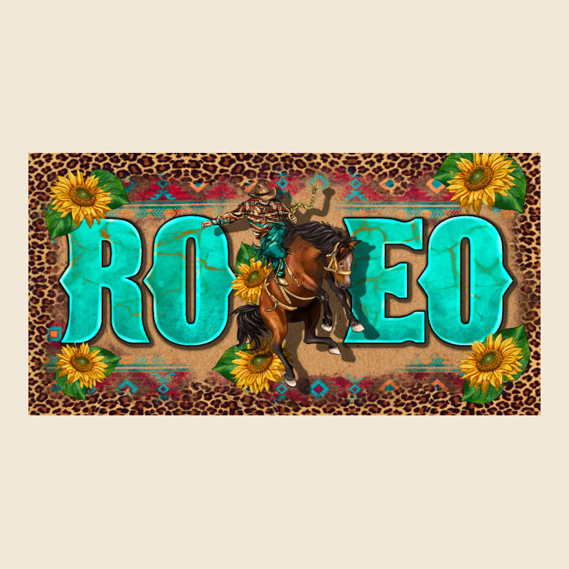 Western Rodeo Horse Leopard Aztek Sunflower License Plate Template Premium Tee by BarkalooDesign | Teevron