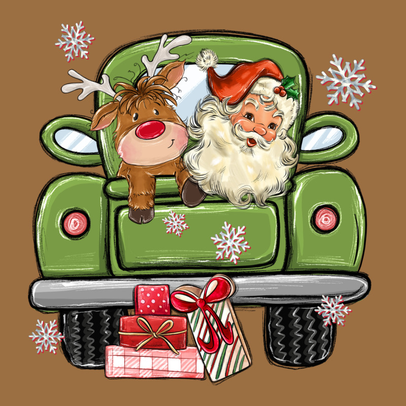 Christmas Santa And Reindeer Truck Vintage Tee by MaliasSmallBusiness | Teevron