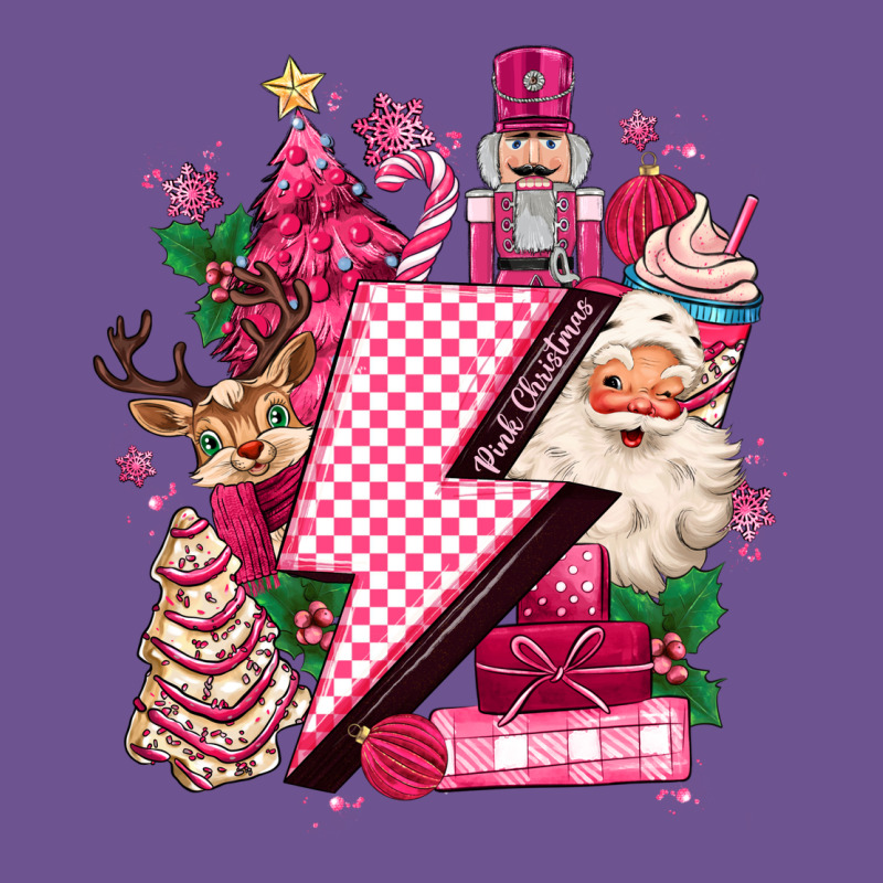 Pink Christmas Lightning Bolt Vintage Tee by MaliasSmallBusiness | Teevron