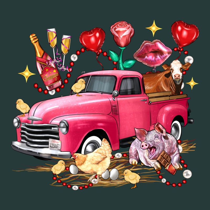 Valentine's Day Truck Farm Animals Premium Sweatshirt by FaDigitalArtStudio | Teevron