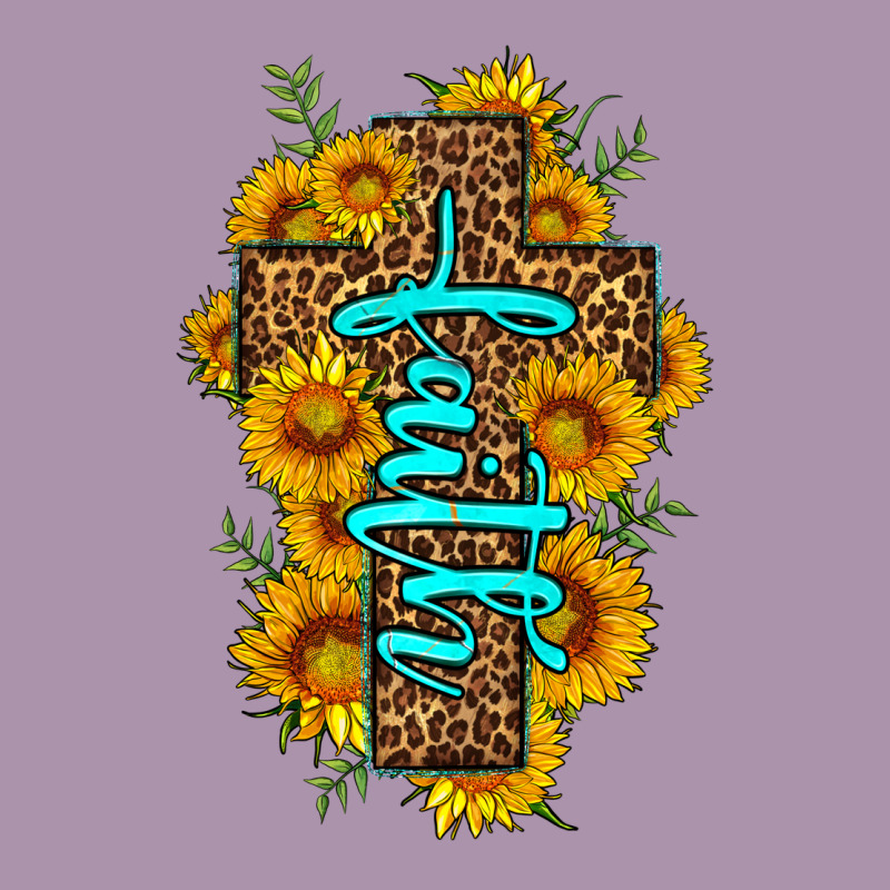 Faith Sunflower Leopard Cross Olivia Heavyweight Hoodie by OliviaCreatesArt | Teevron