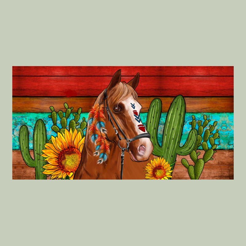 Aztec Horse Cactus And Sunflowers License Plate Template Ladies Tee by Artiststas | Teevron