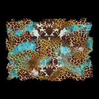 Western Leopards And Turquoise With Cowhide Background Ladies Tee | Teevron